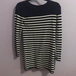 Navy blue and white sweater dress